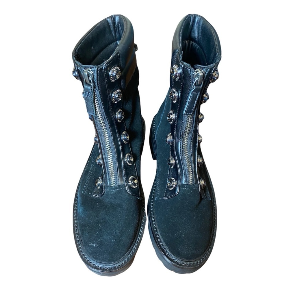 Kurt Geiger Black Ankle Boots with Silver Accents